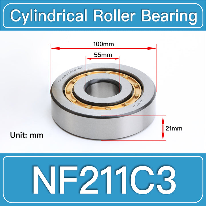 NF211C3 Cylindrical Roller Bearings dimension drawing