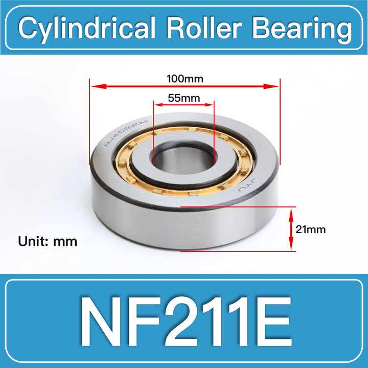 NF211E Cylindrical Roller Bearings dimension drawing