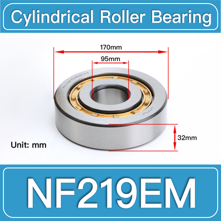 NF219EM Cylindrical Roller Bearings dimension drawing