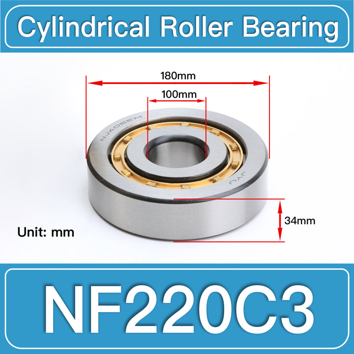 NF220C3 Cylindrical Roller Bearings dimension drawing