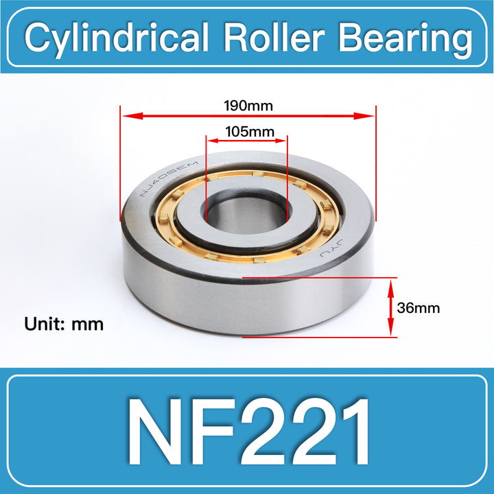 NF221 Cylindrical Roller Bearings dimension drawing