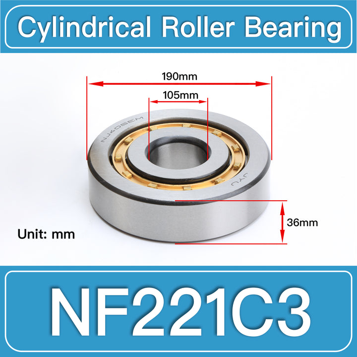 NF221C3 Cylindrical Roller Bearings dimension drawing