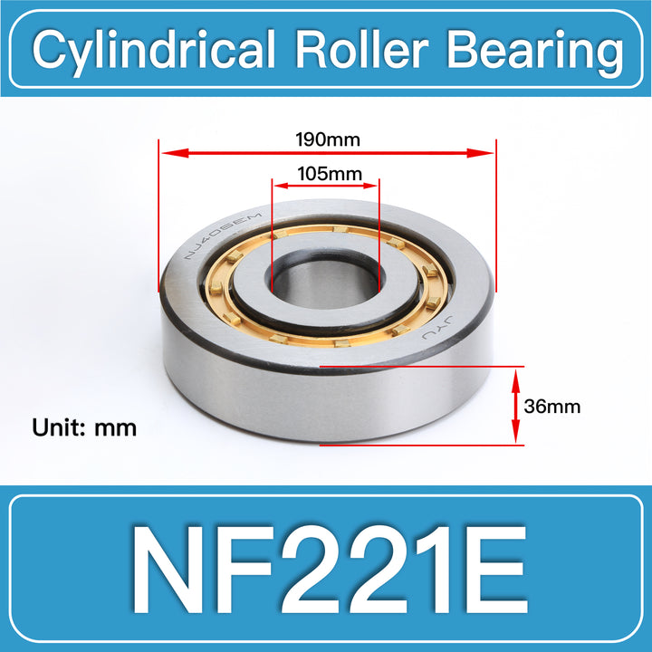 NF221E Cylindrical Roller Bearings dimension drawing