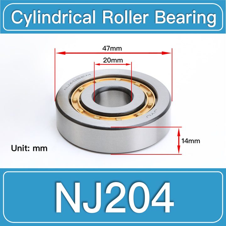 NJ204 Cylindrical Roller Bearings dimension drawing
