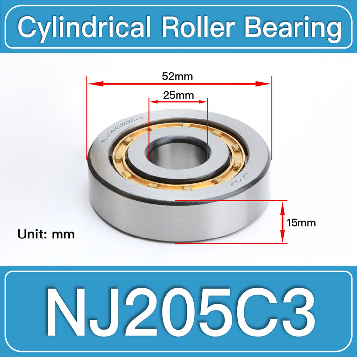 NJ205C3 Cylindrical Roller Bearings dimension drawing