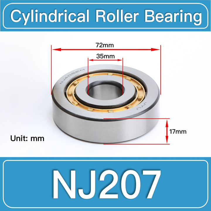 NJ207 Cylindrical Roller Bearings dimension drawing