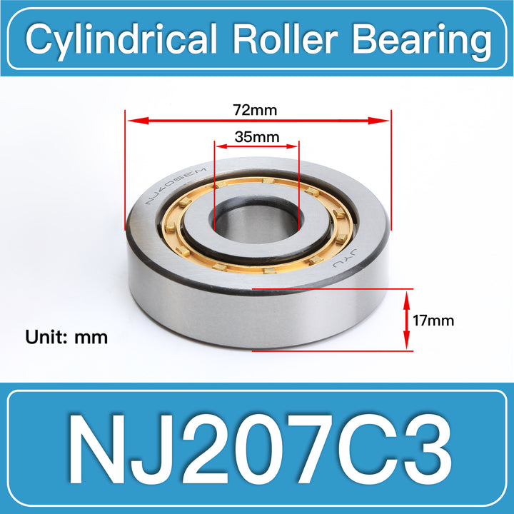 NJ207C3 Cylindrical Roller Bearings dimension drawing