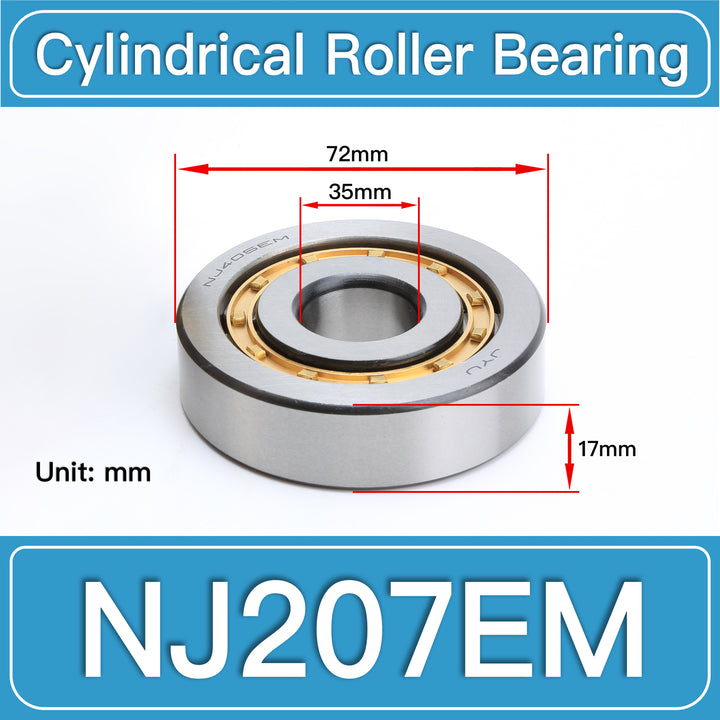 NJ207EM Cylindrical Roller Bearings dimension drawing