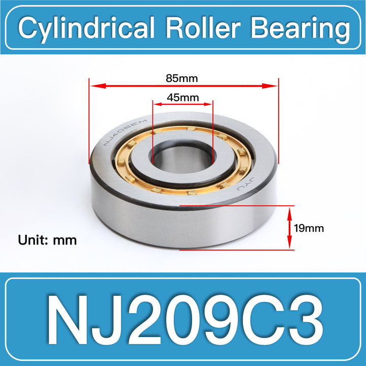 NJ209C3 Cylindrical Roller Bearings dimension drawing