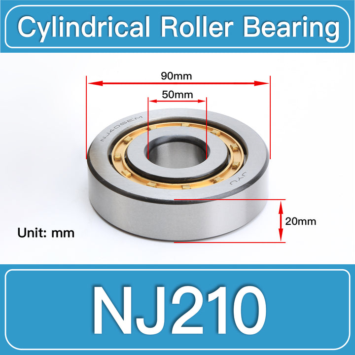 NJ210 Cylindrical Roller Bearings dimension drawing