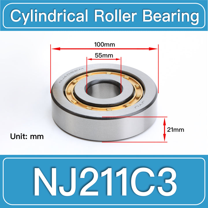 NJ211C3 Cylindrical Roller Bearings dimension drawing