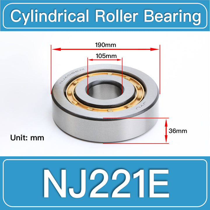 NJ221E Cylindrical Roller Bearings dimension drawing