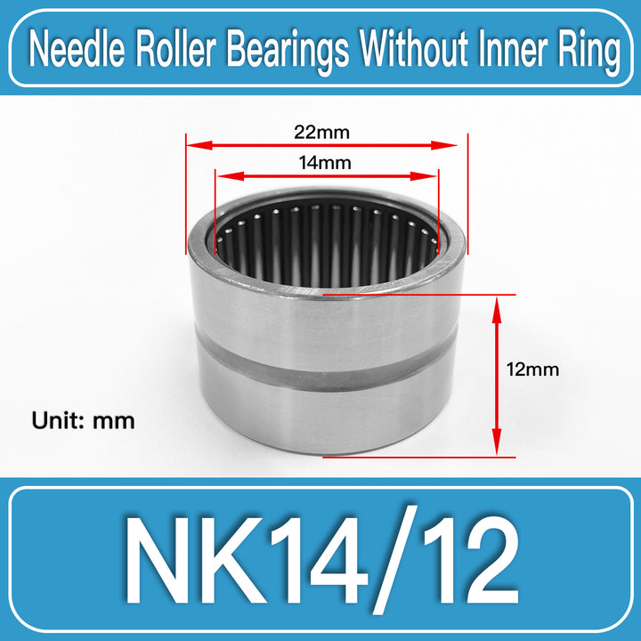 NK14_12 Machined Needle Roller Bearings dimension drawing