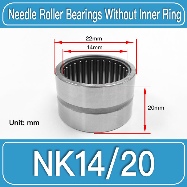 NK14_20 Machined Needle Roller Bearings dimension drawing