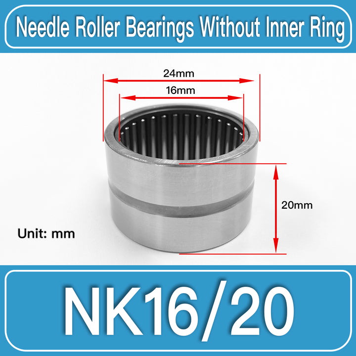 NK16_20 Machined Needle Roller Bearings dimension drawing