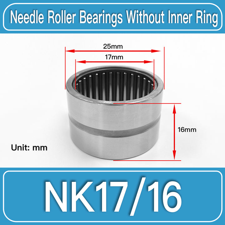 NK17_16 Machined Needle Roller Bearings dimension drawing