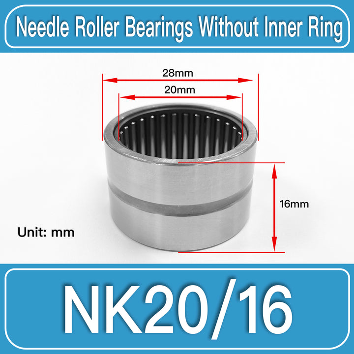 NK20_16 Machined Needle Roller Bearings dimension drawing
