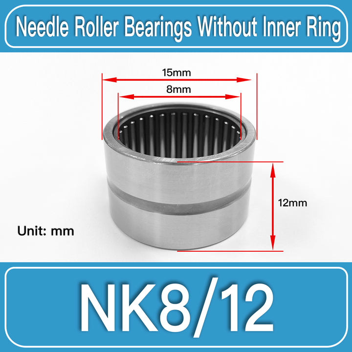 NK8_12 Machined Needle Roller Bearings dimension drawing