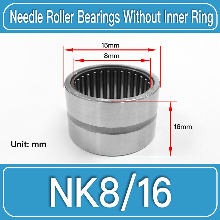 NK8_16 Machined Needle Roller Bearings dimension drawing