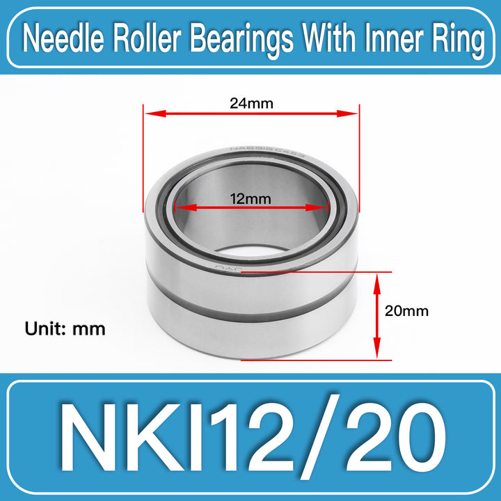 NKI12_20 Machined Needle Roller Bearings dimension drawing