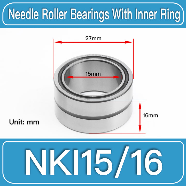 NKI15_16 Machined Needle Roller Bearings dimension drawing
