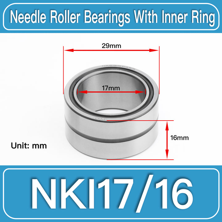 NKI17_16 Machined Needle Roller Bearings dimension drawing