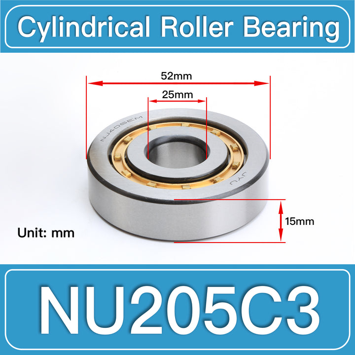NU205C3 Cylindrical Roller Bearings dimension drawing