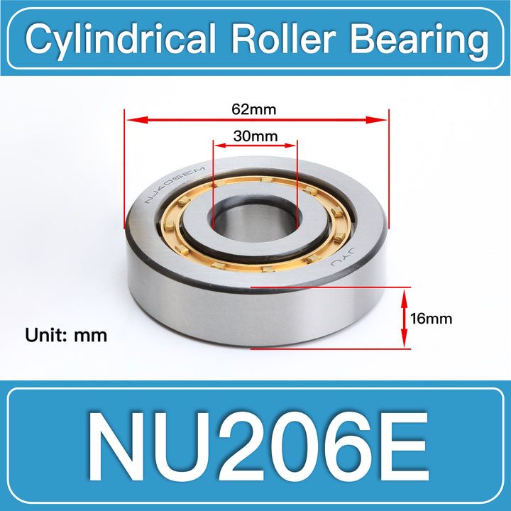 NU206E Cylindrical Roller Bearings dimension drawing
