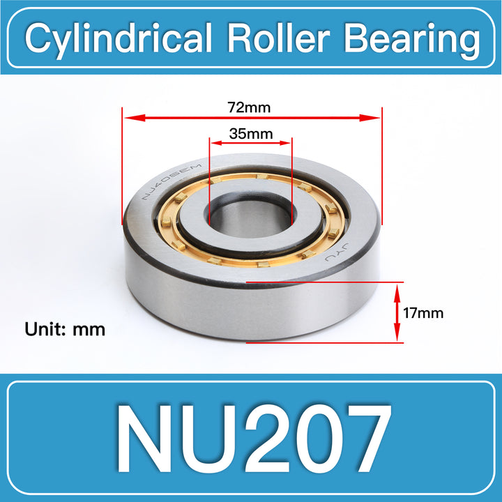 NU207 Cylindrical Roller Bearings dimension drawing