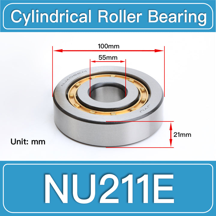 NU211E Cylindrical Roller Bearings dimension drawing