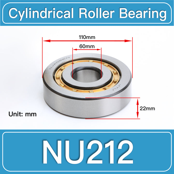 NU212 Cylindrical Roller Bearings dimension drawing