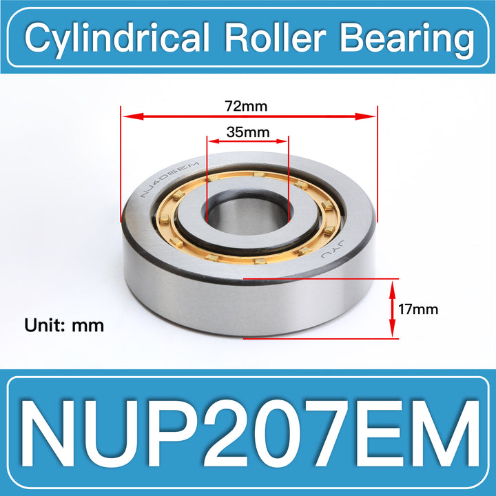 NUP207EM Cylindrical Roller Bearings dimension drawing