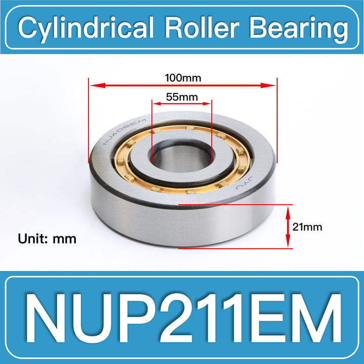 NUP211EM Cylindrical Roller Bearings dimension drawing