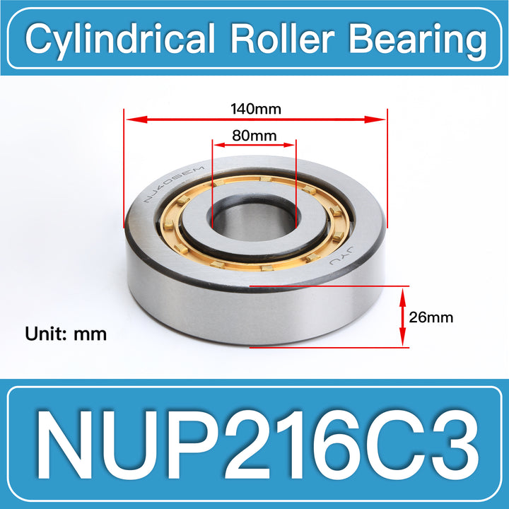 NUP216C3 Cylindrical Roller Bearings dimension drawing
