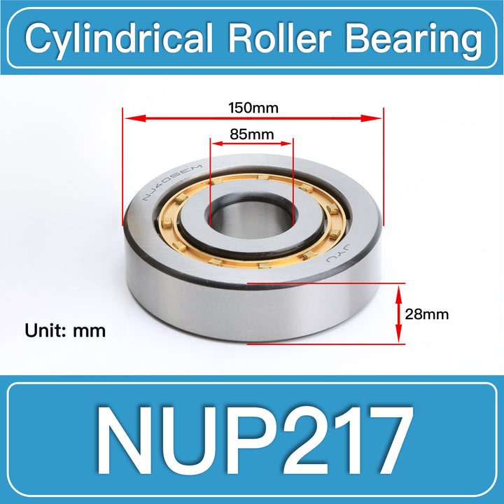NUP217 Cylindrical Roller Bearings dimension drawing