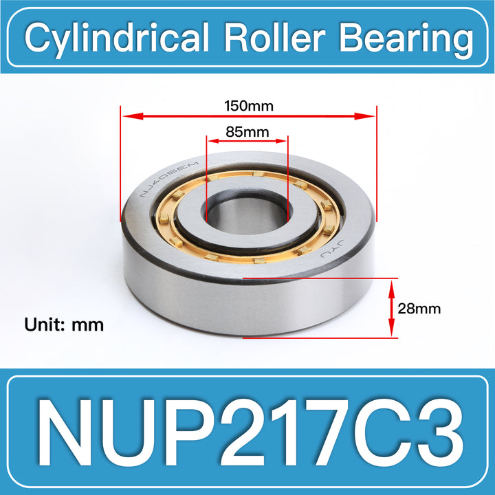 NUP217C3 Cylindrical Roller Bearings dimension drawing