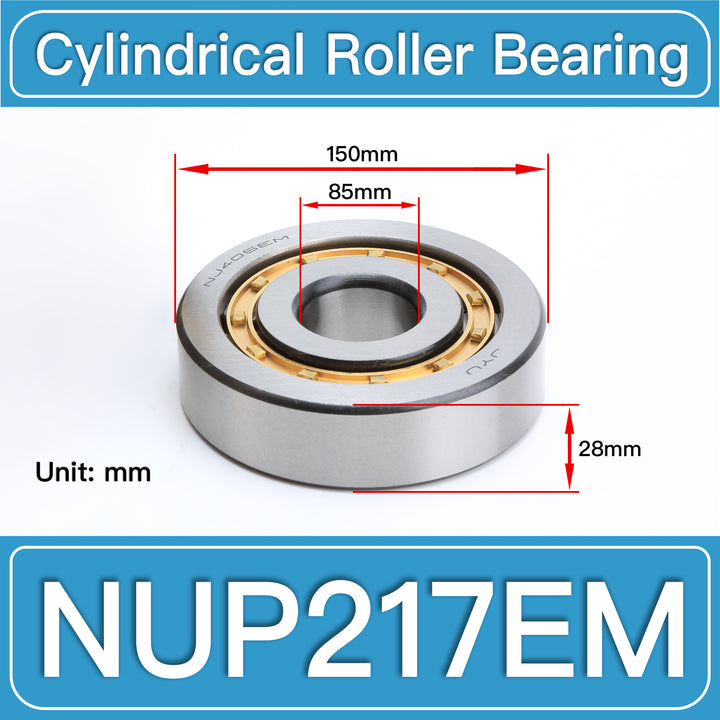 NUP217EM Cylindrical Roller Bearings dimension drawing