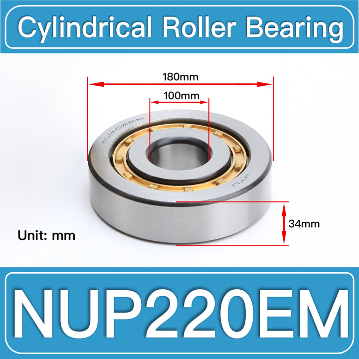 NUP220EM Cylindrical Roller Bearings dimension drawing