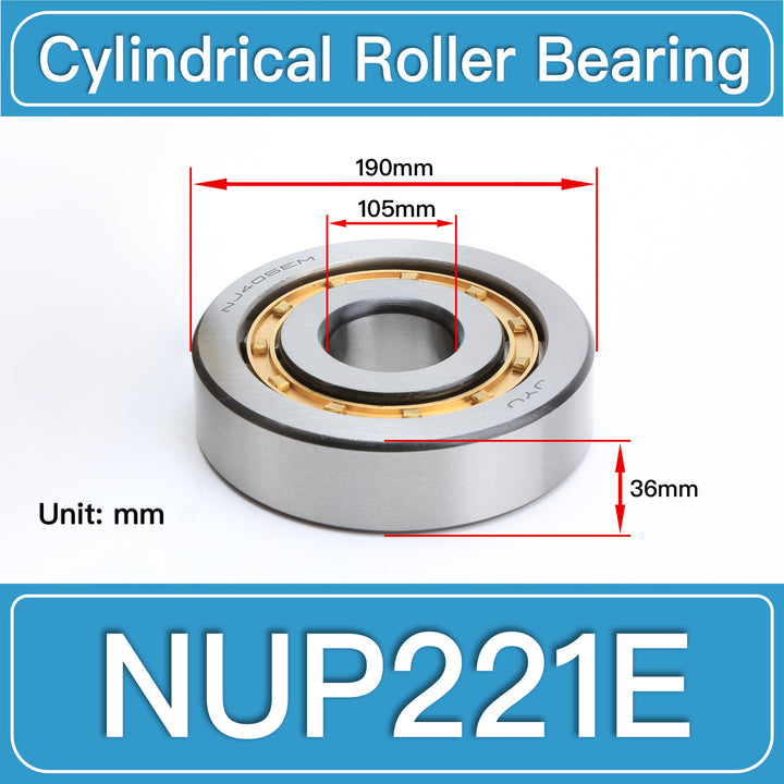 NUP221E Cylindrical Roller Bearings dimension drawing