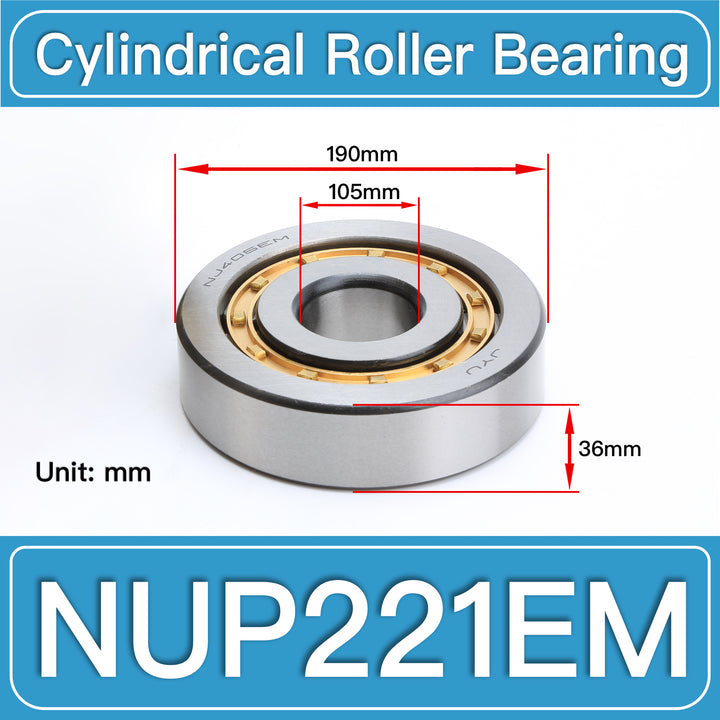 NUP221EM Cylindrical Roller Bearings dimension drawing
