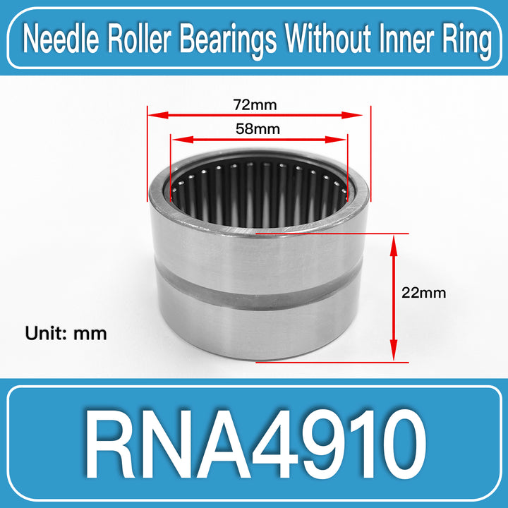 RNA4910 Machined Needle Roller Bearings dimension drawing