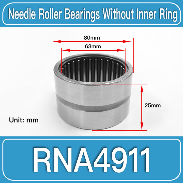 RNA4911 Machined Needle Roller Bearings dimension drawing