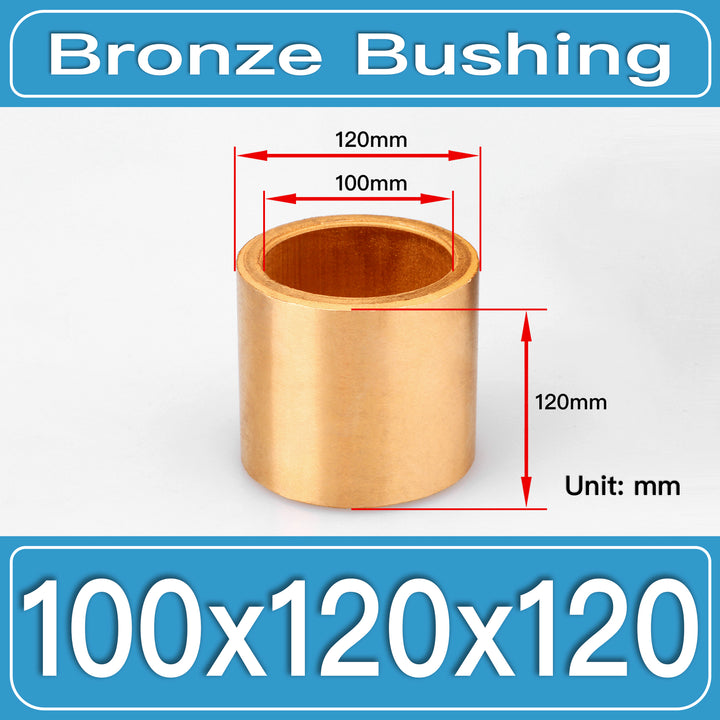 SBB-100X120X120MM Oil-Impregnated Sintered Bronze Sleeve Bushings dimension drawing