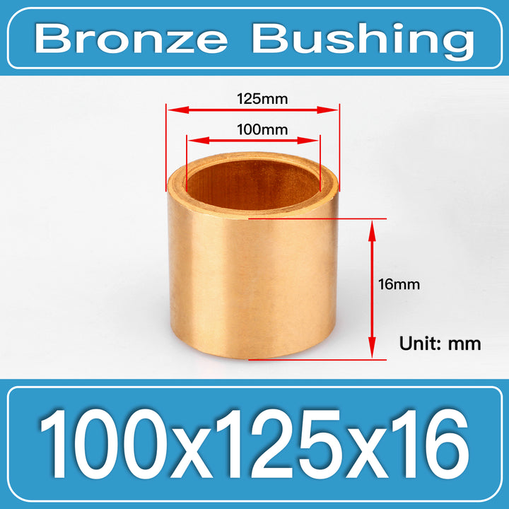 SBB-100X125X16MM Oil-Impregnated Sintered Bronze Sleeve Bushings dimension drawing