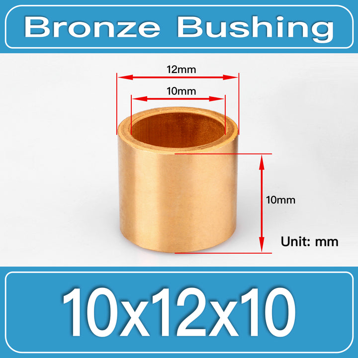 SBB-10X12X10MM Oil-Impregnated Sintered Bronze Sleeve Bushings dimension drawing