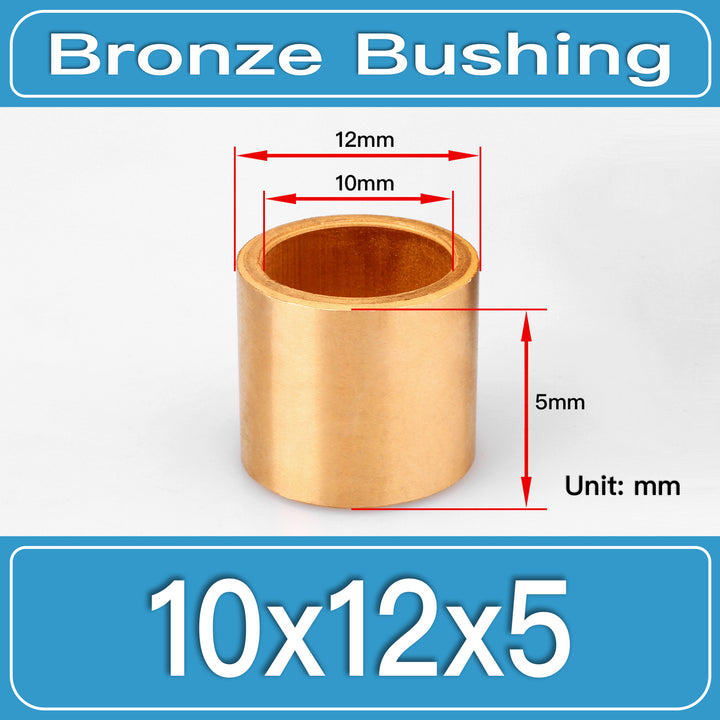 SBB-10X12X5MM Oil-Impregnated Sintered Bronze Sleeve Bushings dimension drawing