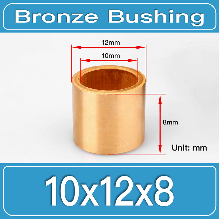 SBB-10X12X8MM Oil-Impregnated Sintered Bronze Sleeve Bushings dimension drawing