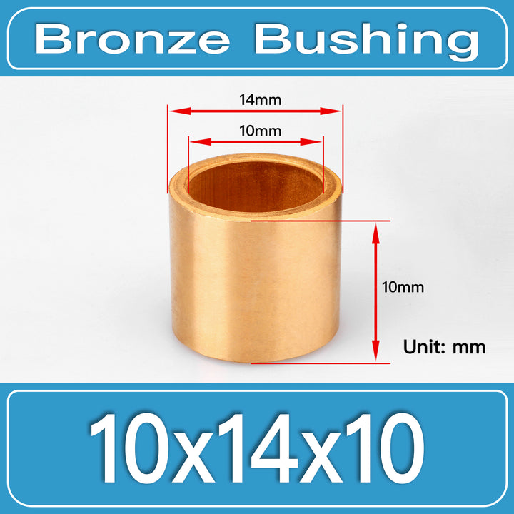 SBB-10X14X10MM Oil-Impregnated Sintered Bronze Sleeve Bushings dimension drawing