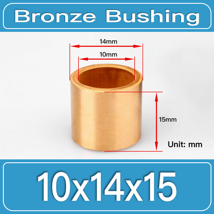 SBB-10X14X15MM Oil-Impregnated Sintered Bronze Sleeve Bushings dimension drawing