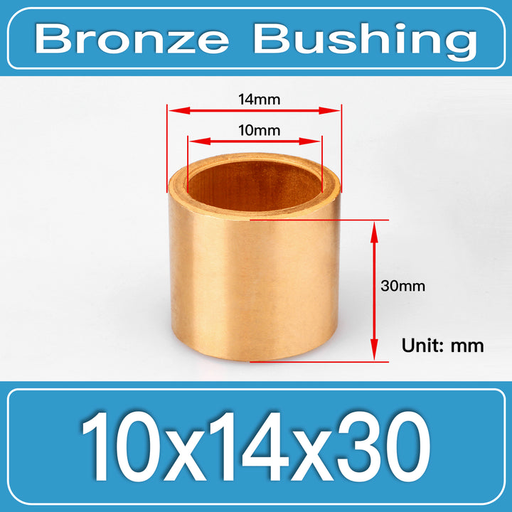 SBB-10X14X30MM Oil-Impregnated Sintered Bronze Sleeve Bushings dimension drawing